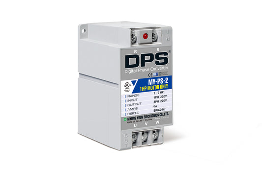 DPS Used for 1HP(0.75kW) 3A Motor, Single to 3 Phase Converter, MY-PS-2, 1 DPS Must Be Used for 1 Motor Only, Input/Output 200-240V, UL Listed