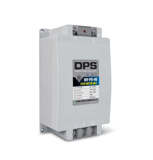 Single-Phase to 3-Phase Converter, 220V MY-PS-40 Must Be Only Used for 30HP(22.5kW) 90A 220V 3-Phase Motor, One DPS Must Be Used for One Motor Only