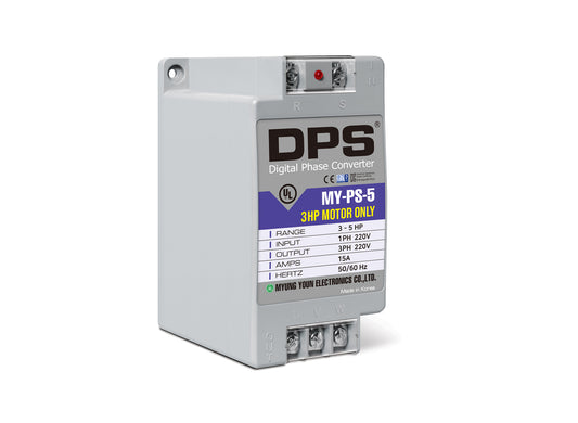 Single-Phase to 3-Phase Converter, 220V MY-PS-5 Must Be Only Used for 3HP(2.2kW) 9A 220V 3-Phase Motor, One DPS Must Be Used for One Motor Only